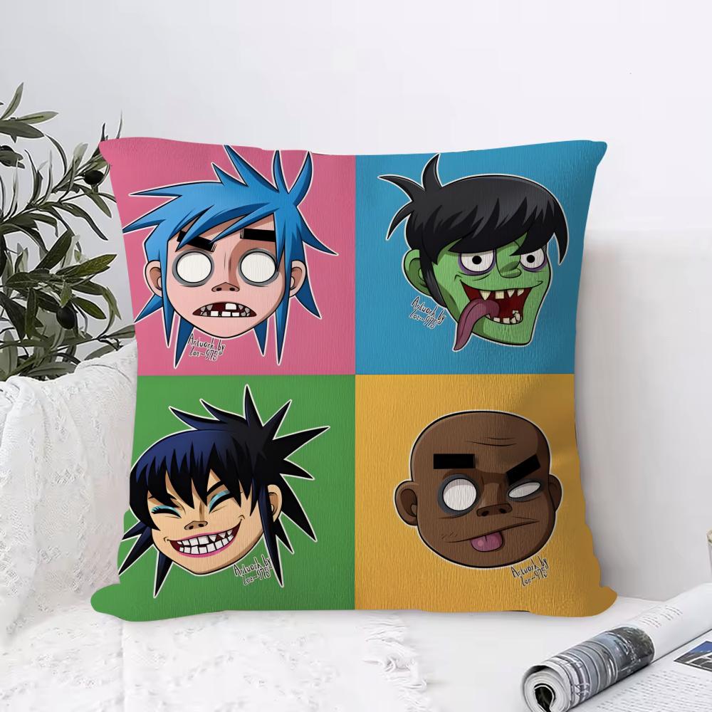 Music Prints G-Gorillaz Pillow Case Ultra Soft Skin Friendly Fabric Cloud Like Comfort & Concealed Zipper