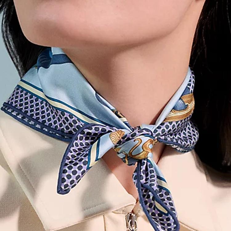 HERMES Silk, Silk Scarves Unisex Blue H893933S