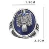 Bohemian Punk Vampire Diaries Lapis Lazuli Carved Alloy Ring