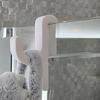 Shower Hook Plastic Anti-Slip Compression Resistant Hook Within 8mm Glass Door Drill-Free Installation Hook for Bathroom
