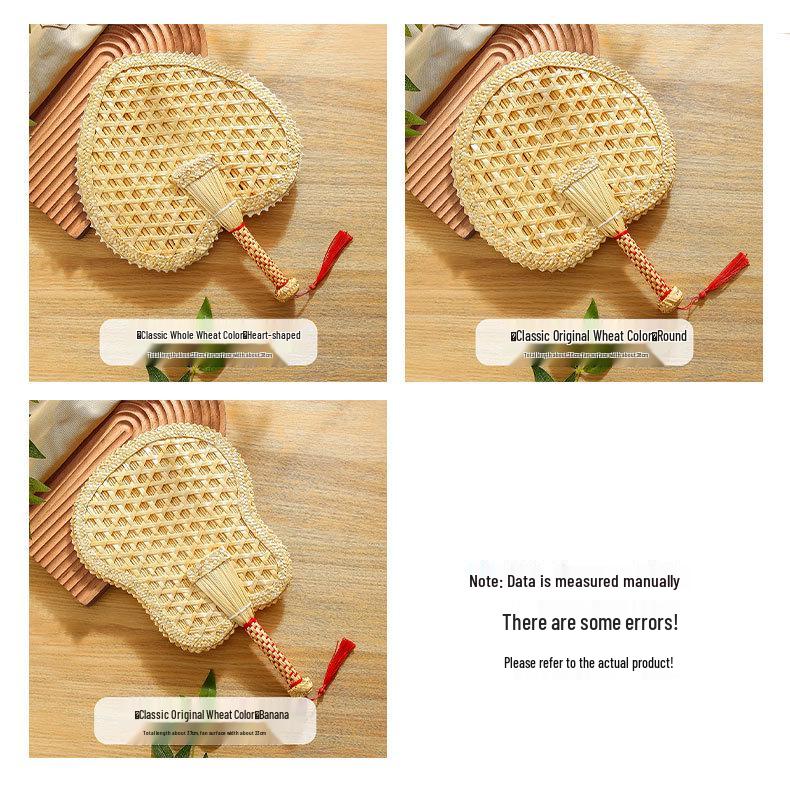 Durable Handmade Large Wheat Straw Palm Fan for Summer Household Use