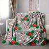 1Pc Christmas Candy Cane Blanket Soft And Comfortable Casual Warm Camping Travel Christmas Halloween Gift M91715