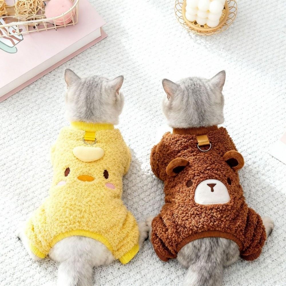 Warm Dog Plush Jumpsuit Soft Fleece Winter Dog Clothes Cat Thermal Clothing  for Cats and Dogs