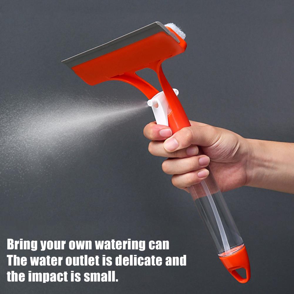Glass Wiper with Built-in Spray Bottle Ergonomic Design Traceless Cleaning Spray Wiper Multi-Purpose 3-in-1 Tool