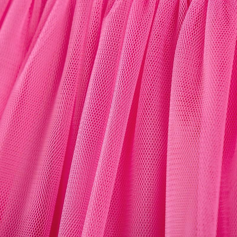 Girls Princess Dress Short Sleeve Mesh Tutu Casual Kids 4-8 Years Old