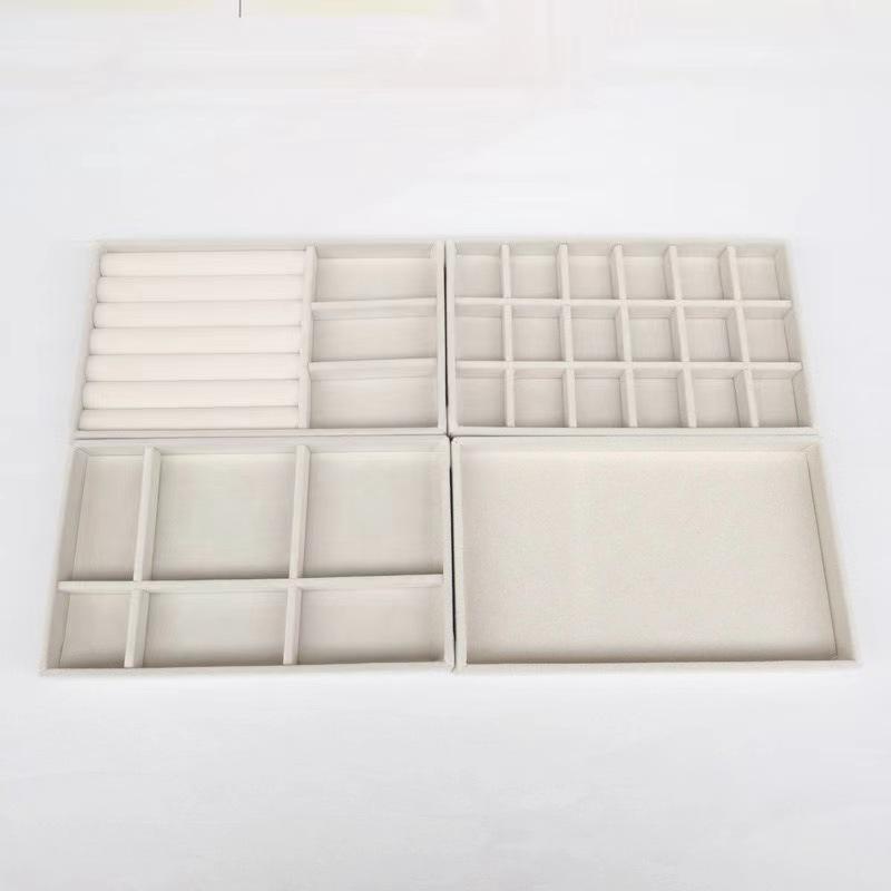 

4PCS Exquisite Jewelry Storage Box – Portable Display Stand for Rings, Earrings and Necklaces | Five Color Storage Tray