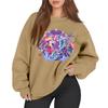 Women's Fashion Long Sleeve Print Round Neck Loose Pullover Sweater Top