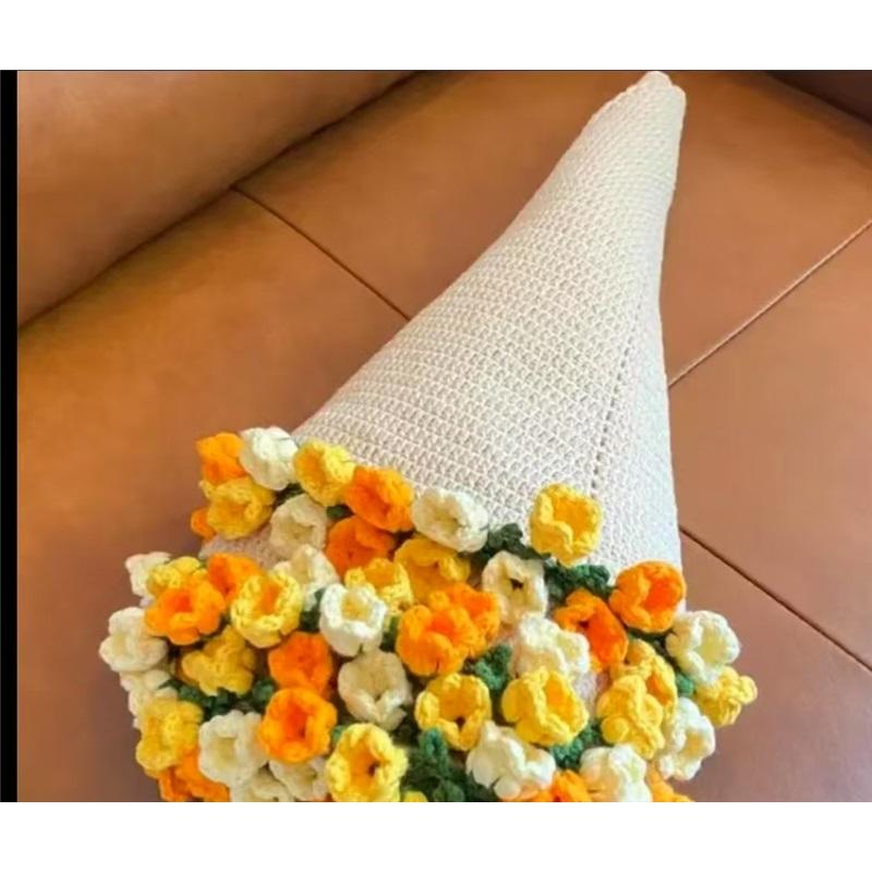 

Одеяло с букетом роз, набор для самостоятельного вязания из хлопчатобумажной пряжи, креативный подарок для лучших друзей, уютное одеяло 100 x 100cm