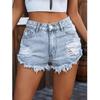 Plus Size Ripped Street Style Denim Shorts for Women