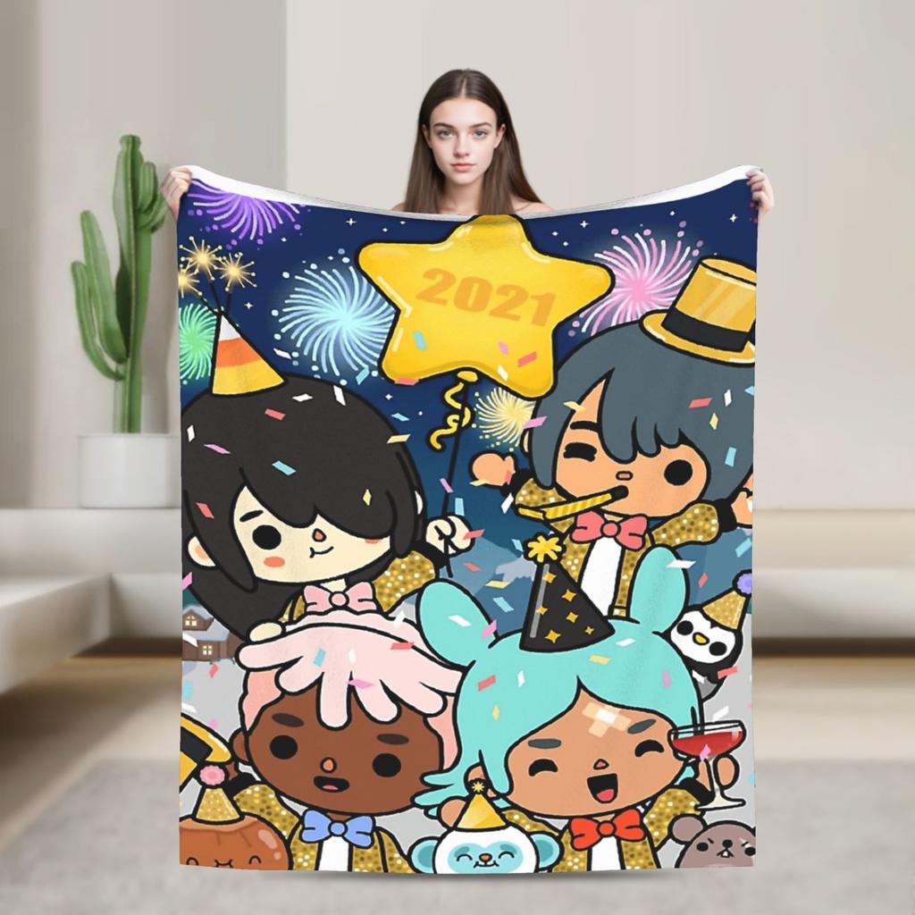 Toca Life World Blanket Quality Soft Warm Throw Blanket Winter Boy Girl Couch Chair Sofa Bed Pattern Bedspread