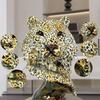 Leopard Head Bust HandhandPainted Big Cat Sculpture with Base Textured Cheetah Statue for Art