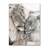 Modern Animal Wall Art Poster Loving Lion Family Canvas Painting Print for Living Room Picture Home Wall Decoration Cuadros