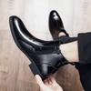 Factory direct sales Chelsea boots autumn new high-top British style glossy pointed formal leather boots foreign trade men's shoes
