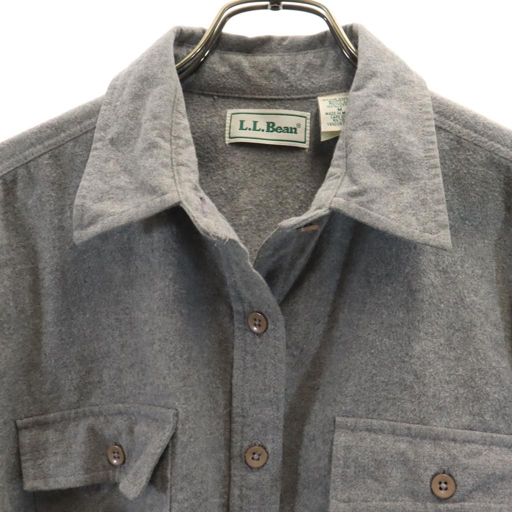 L.L.Bean 90s Old Long sleeve shirt M gray Outdoors Women Used