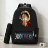 2 Piece Anime Backpack Set With Pencil Case Large Capacity Student School Bag Casual Cartoon Bookbag Gift For Boys Men