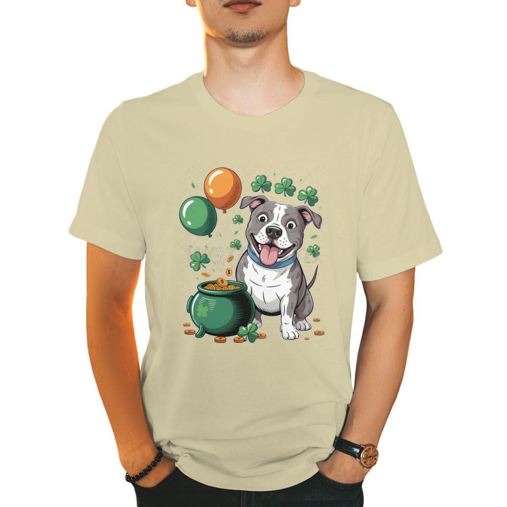 Funny St Patricks Day Dog Shirt Design Women Unisex Clothing Lucky Irish Day Shirt St Patricks Day Shamrock Leaves Casual Tops