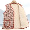 Women's V Neck Sleeveless Vest Regular Fit Vintage Floral Print Quilted Waistcoat