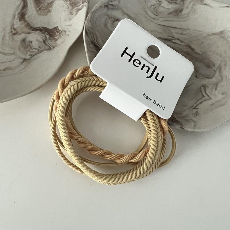 

Card-mounted Basic High-elastic Rubber Band Hair Tie Rope Simple Color Hair Ring Head Rope Girls High-end Hair Accessories