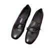 Retro British Leather Round Head Bow Flip Tongue Loafers Women's 2025 Spring New Thick Heel Small Leather Shoes Single Shoes