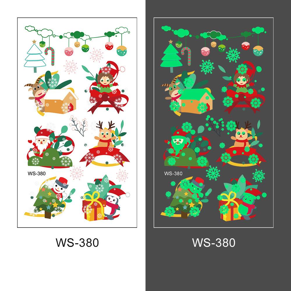 New Cross-border Christmas Luminous Tattoo Stickers Children's Cartoon Waterproof Sweat Party Holiday Green