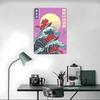 Surfing Dragons Great Wave Poster Customized Wall Art Vintage Metal Signs Retro Tin Plaque for Man Cave Decoration Gaming House
