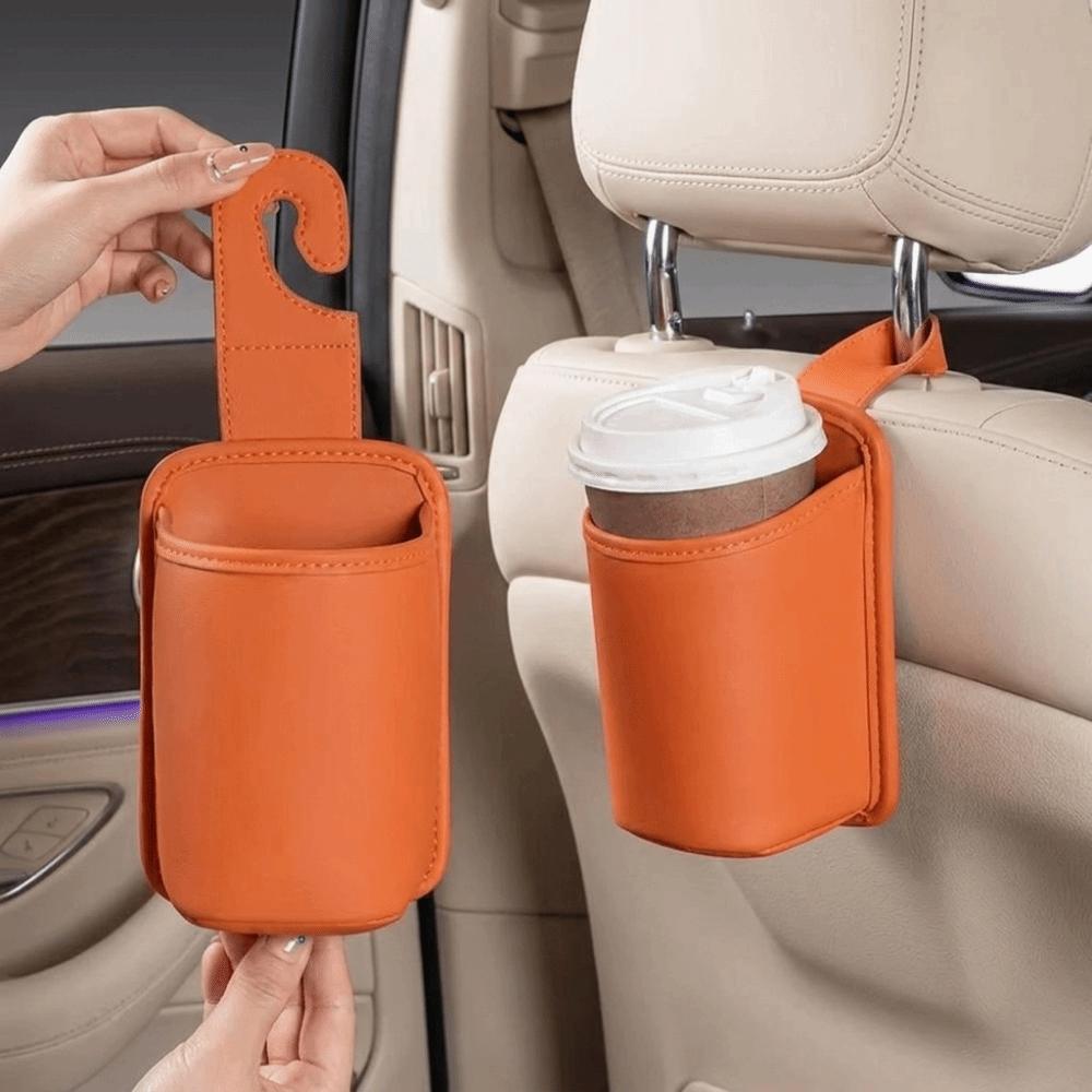 With Hook Hanging Drink Holder PU Leather Backseat Organizer Seat Back Storage Rack  Auto Interior