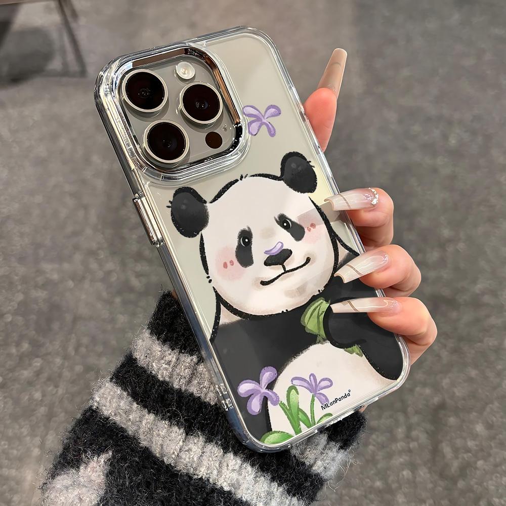 Cute Panda Cartoon New Phone Case For Samsung Galaxy S25 S24 S23 S22 S21 S20 Note20 FE Ultra Edge Plus 4G 5G Transparent Cover