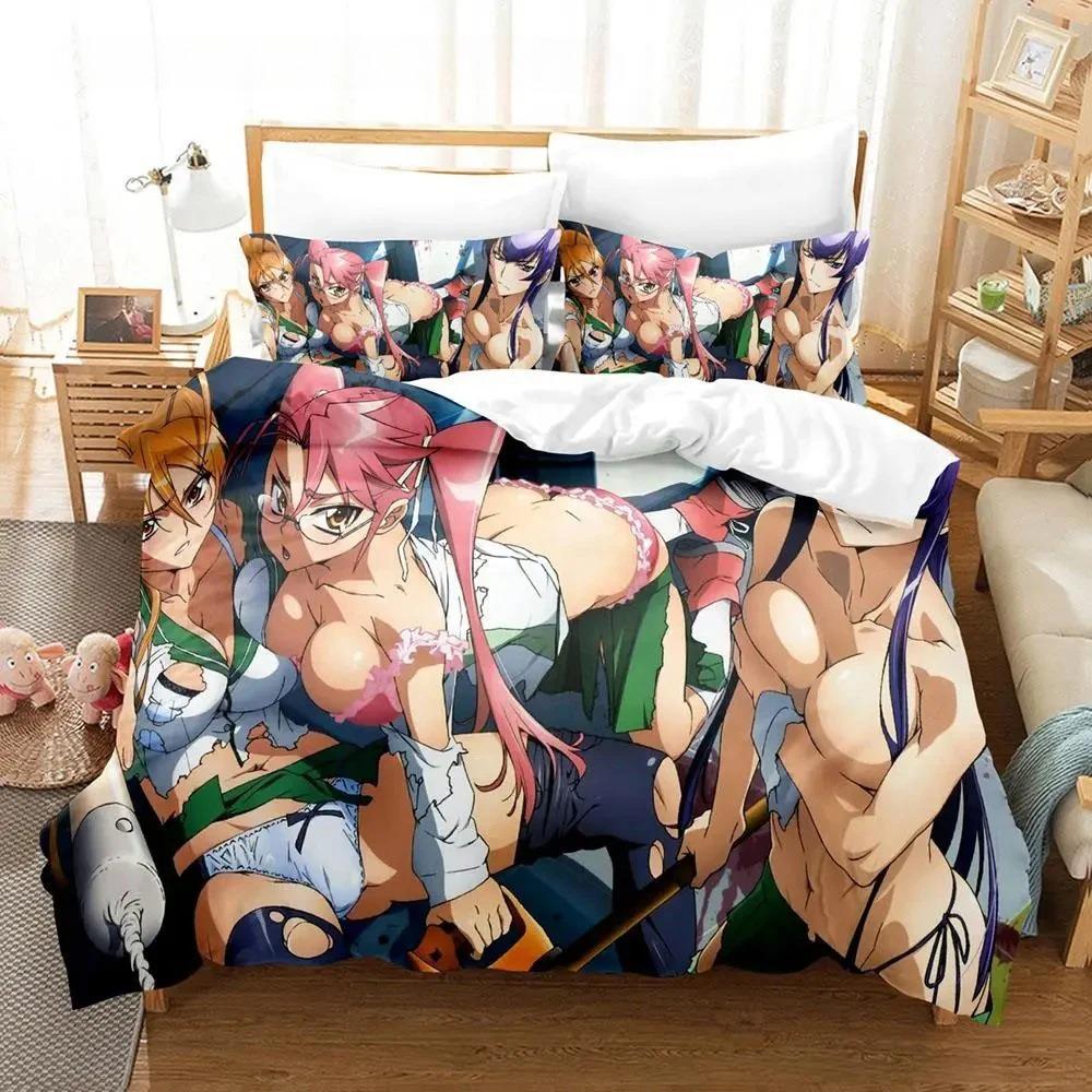 Cexy Girl Highschool Of The Dead Bedding Set Single Twin Full Queen King Size Bed Set Adult Boys Bedroom Duvet Cover Sets