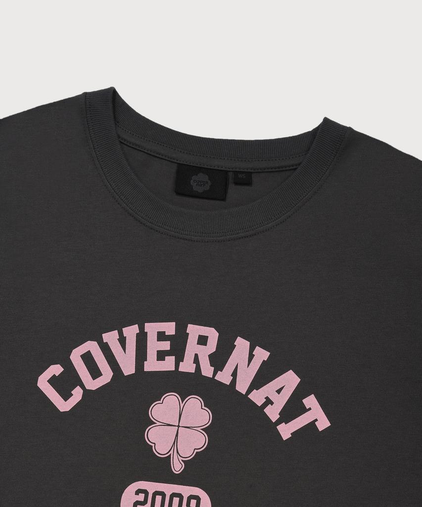 COVERNAT WOMAN Clover Graphic T-Shirt Charcoal