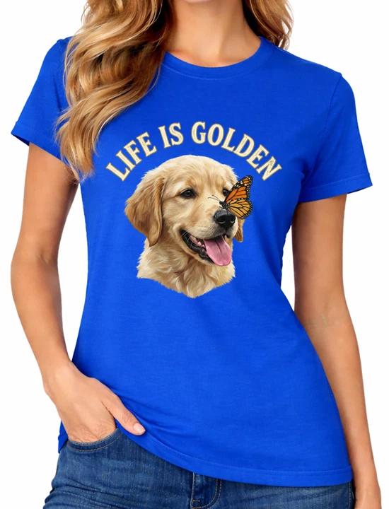 Life Is Golden Retriever Dog T-Shirt Cute Golden Lover Tee 3XL