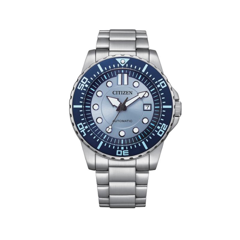 CITIZEN Mechanical Watch Series 100 Meters Waterproof Automatic Steel Strap 43mm Men s Watch Blue Dial NJ0178-81M синий