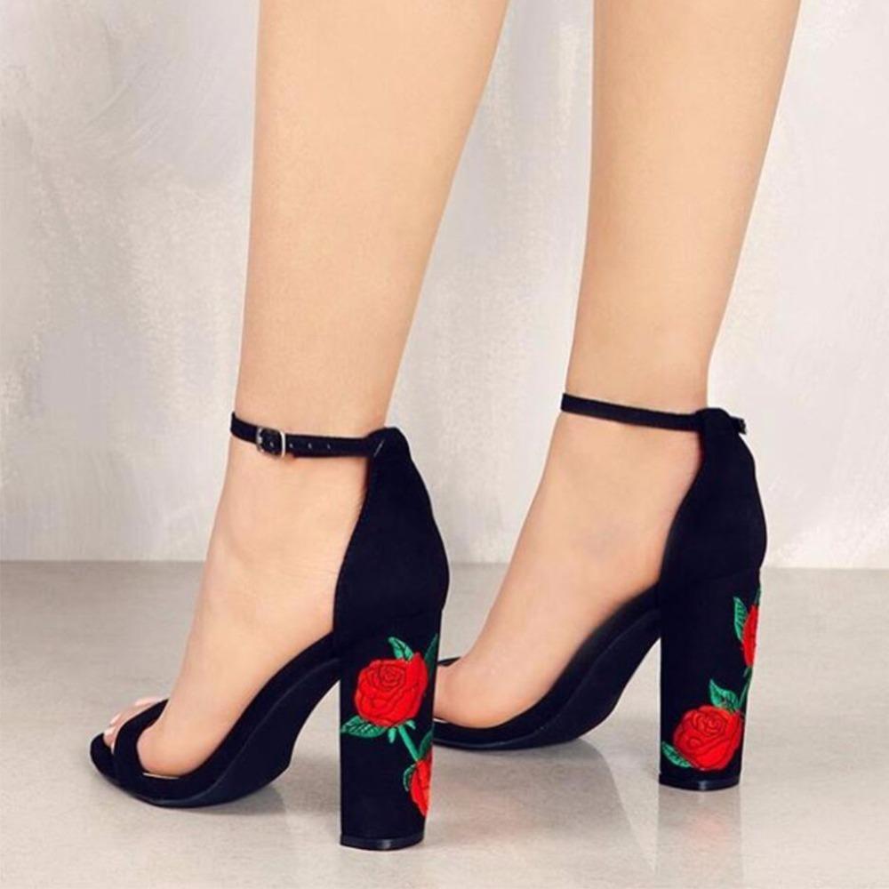 Comemore New Suede Shoes On Heels 2025 Woman Embroider High Heel Women Ethnic Flower Party Pumps Plus Size 43 Zapatos Mujer