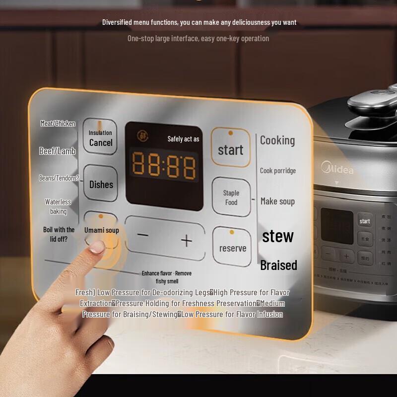 Midea 5L Smart Electric Pressure Cooker with WiFi and Dual Pots CN Plug (adapter Included)