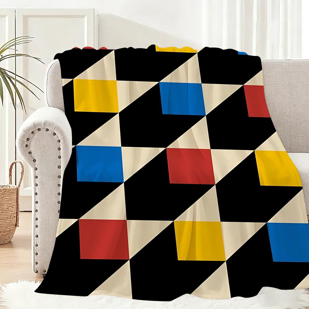 Famous B-Bauhaus Designs Throw Lightweight 240g Flannel Blanket Soft Skin-friendly for Summer Cooling 75x90cm