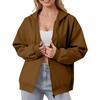 Women's Off Shoulder Zipper Hoodie Sweatshirt  Fashion Clothing Casual Jacket