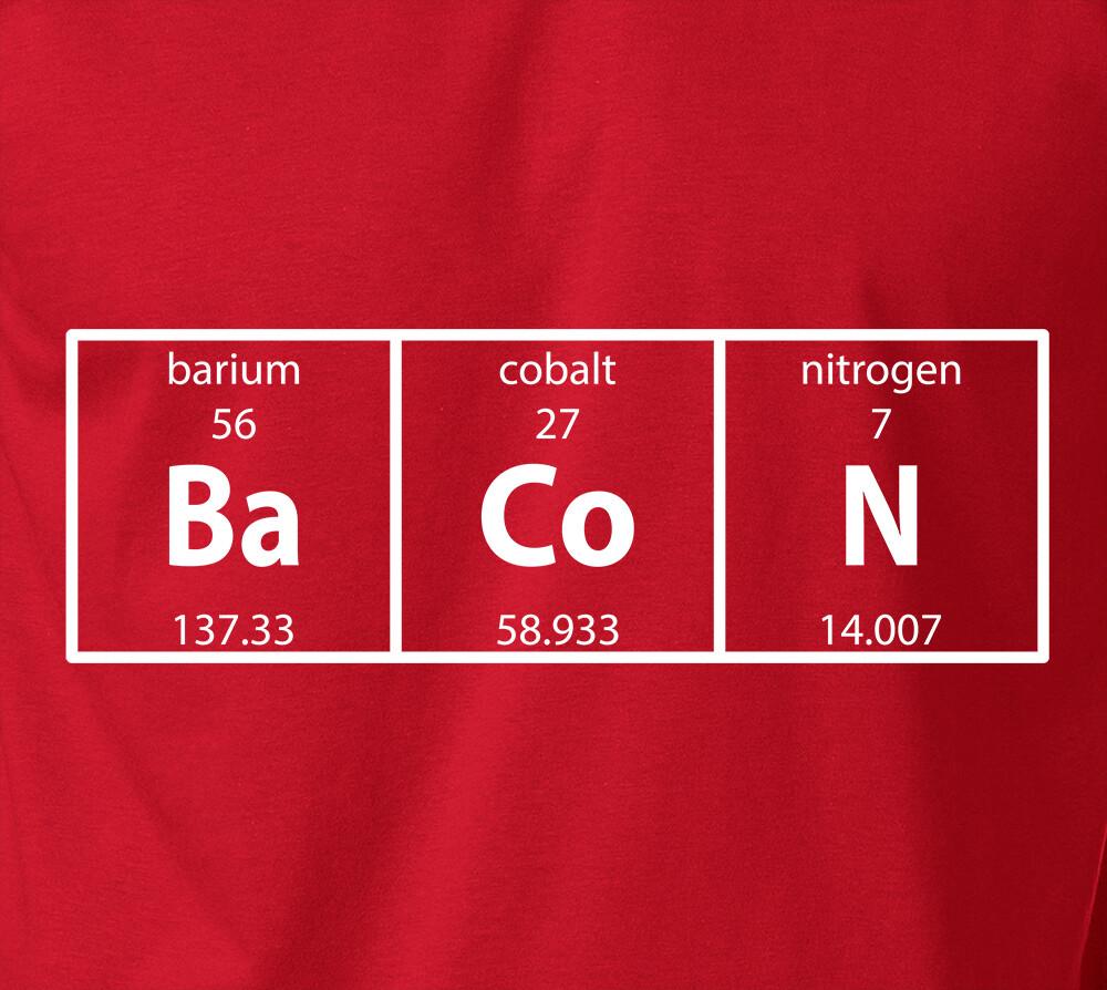BACON Periodic Table Science Foodie Hot Dog Eating Contest S-6XL Tee Unisex T-Shirt S