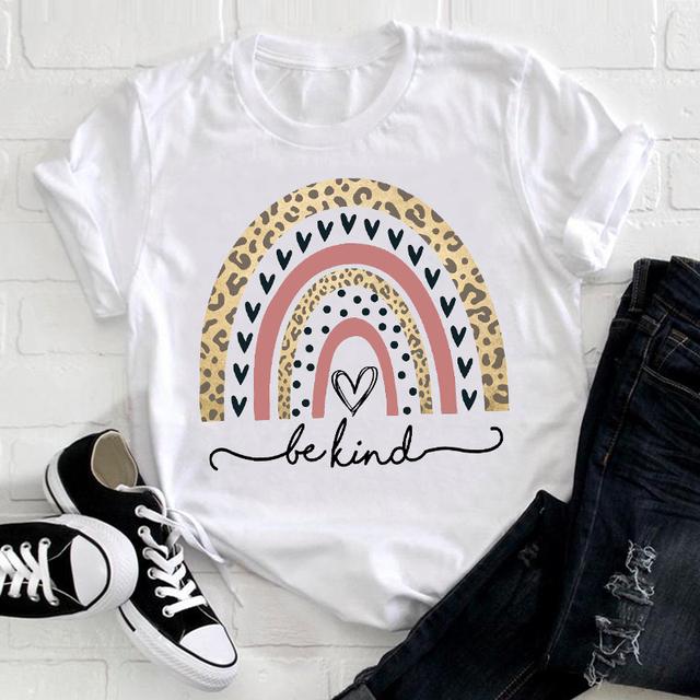 Watercolor Flower Cute Ladies T-shirt Women 90s Trend Fashion Short Sleeve Clothes Print Tshirt Graphic Female Tee Top