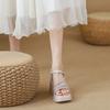 Fashion Casual Muffin Bottom with Skirt Thick Heel High Heels One Word with Beach Shoes Women's Light Sandals