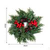 Christmas Candle Holder Wreath with Red Berries and Pine Cones Ornaments