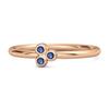 Blue Sapphire Triple Bezel Cluster Ring - 925  Sterling Silver Rose Gold Vermeil