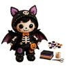 Bastelset für Kinder und Erwachsene Skelett Hexe Patchwork-Set, Gothic Mädchenpuppe DIY Gruselige Halloween-Näherei für Erwachsene Teenager Handgemachtes Geschenk Handarbeits-Starter