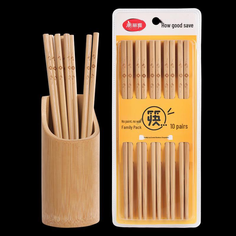 

Meiliya Carved Bamboo Chopsticks - 10 Pairs