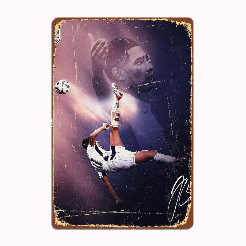 Jude Bellingham Fußball Sport Player Poster Metall Zeichen Poster Garage Zimmer Kino Wohnzimmer Custom Zinn Vintage Wohnkultur