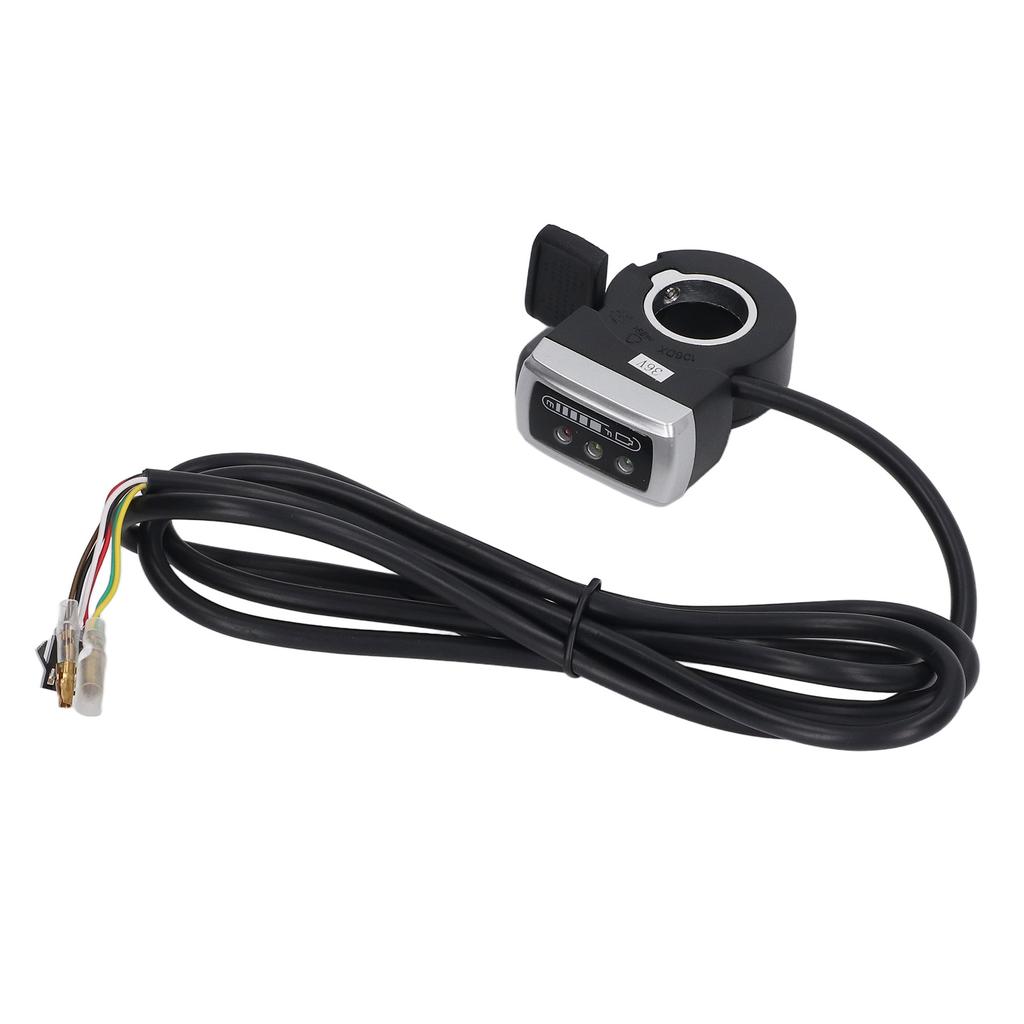 106DX Thumb Throttle for Electric Bike Scooter with Switch Battery Status Finger Throttle Accelerator Handle
