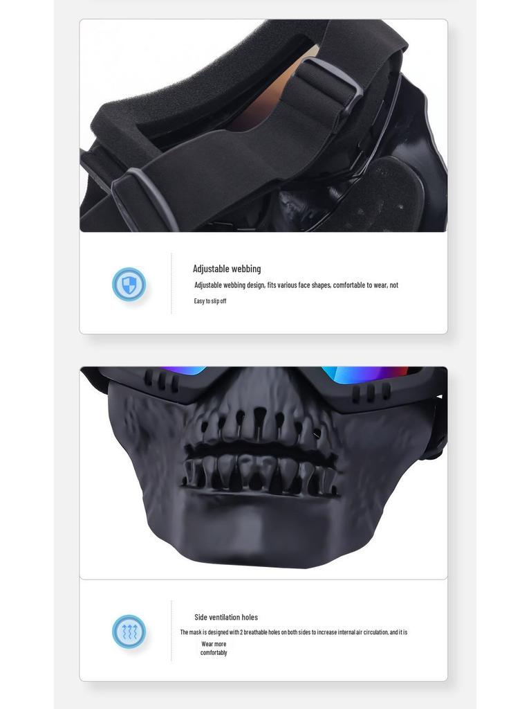 Tactical Skull Mask & Goggles: Windproof, Sandproof, Anti-Fog for Cycling, Motorcycle, Military, and Outdoor Sports