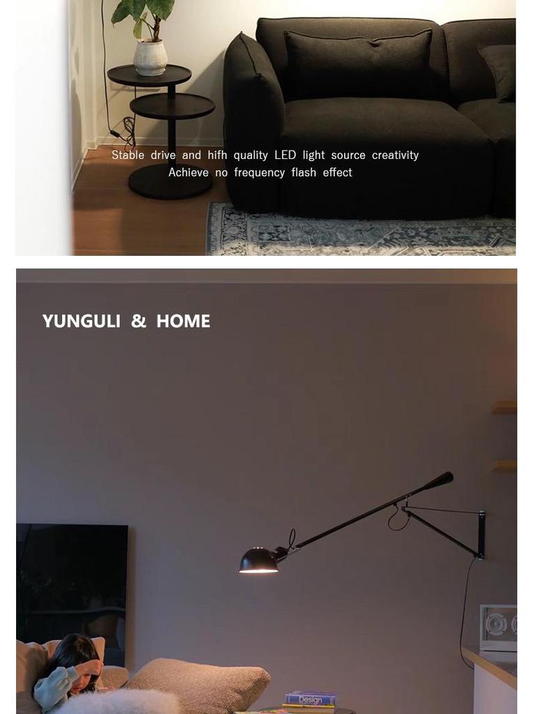 Italian Flos 265 Mid-Century Industrial Swing Arm Wall Lamp - Minimalist Design for Living Room or Reading Nook