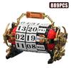 MOC 889 Teile Retro Mechanischer Drehender Kalender Bausteine Vintage Kalender Datumssteine Dekoration Spielzeug Für Erwachsene Geschenke