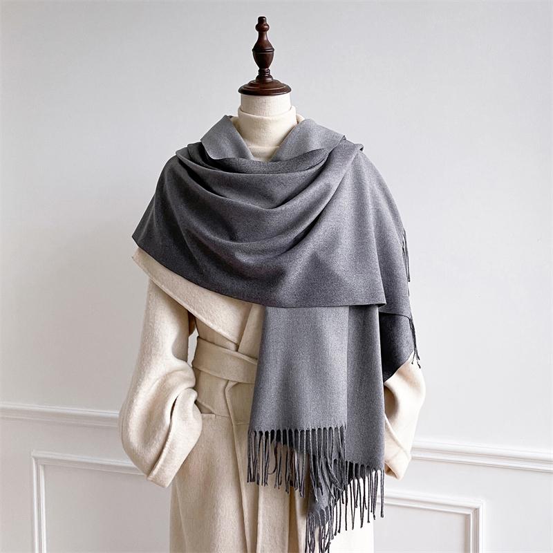 Luxury Winter Cashmere Scarf Women Gradient Handkerchief Warm Pashmina Female Shawl Wrap Soft Pareo Bufanda Winter Hijabs Stole