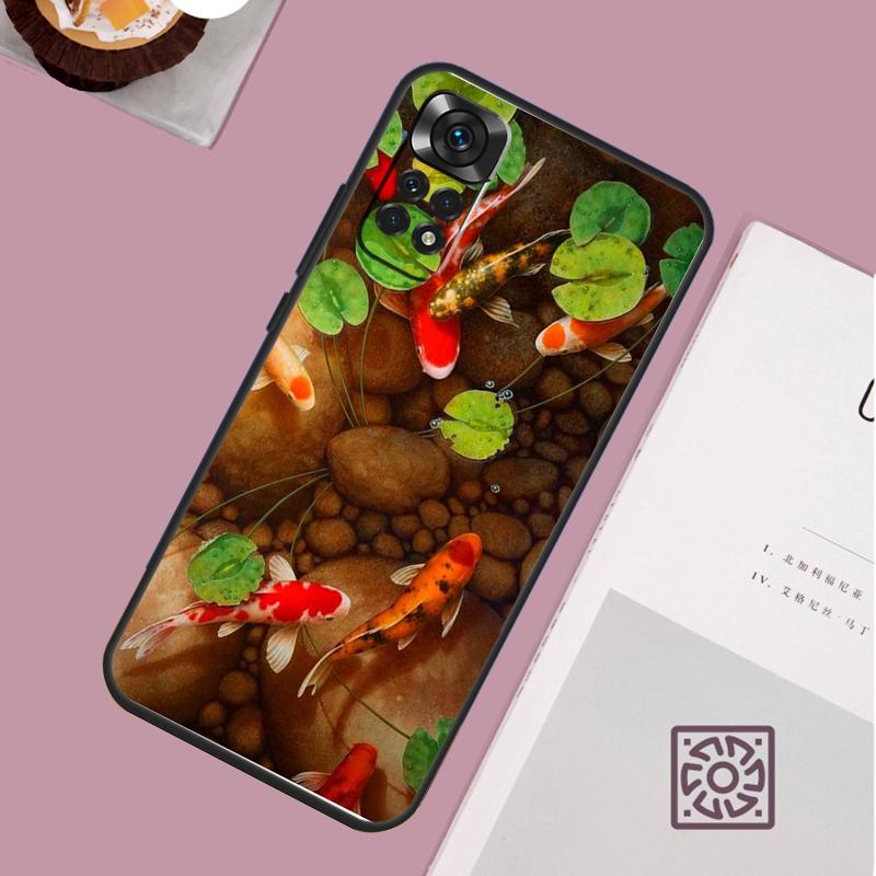 Koi Carp Fish Painting Case For Xiaomi Redmi Note 12 11 8 9 10 13 Pro 12S 11S 10S 9S Redmi 13C 9C 10C 12C Cover