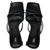 ZARA Square Toe Chunky Heel Slip-On Sandals Women sandals Black 12810410800